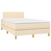 vidaXL Boxspringbett mit Matratze & LED Creme 120x200 cm Stoff