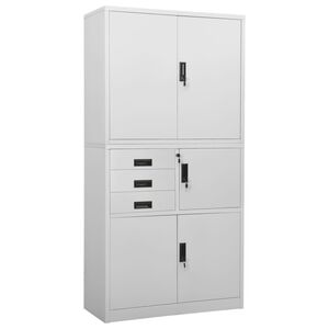vidaXL B&uuml;roschrank Hellgrau 90x40x180 cm Stahl