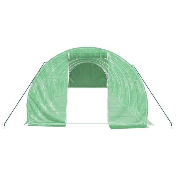 vidaXL Gew&auml;chshaus mit Stahlrahmen Gr&uuml;n 30 m&sup2; 10x3x2 m