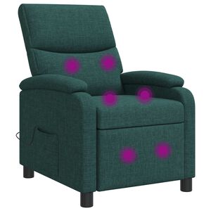 vidaXL Massage Relaxsessel Dunkelgr&uuml;n Stoff