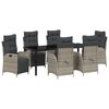 vidaXL Garten Essgruppe mit Kissen 7 pcs Hellgrau Poly-Rattan