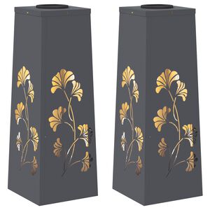 vidaXL Solar LED Weg Licht 2 pcs Anthrazit Kalt gewalzter Stahl