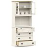 vidaXL Highboard VIGO Wei&szlig; 80x40x176 cm Massivholz Kiefer