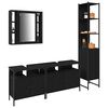vidaXL Badezimmerm&ouml;bel-Set 4 pcs Schwarz Eichen-Optik Holzwerkstoff