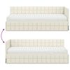 vidaXL Eckbettgestell mit Matratze mit Kopfteil 2 pcs Creme Samt