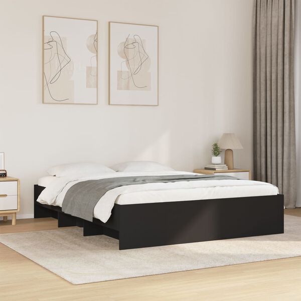 vidaXL Bettgestell ohne Matratze Schwarz 160x200 cm Holzwerkstoff