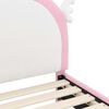 vidaXL Kinderbettgestell mit Kopfteil mit Kopfteil Rosa 90 x 190 cm PU