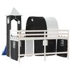 vidaXL Kinderhochbett mit Turm Wei&szlig; & Schwarz 80x200 cm Kiefernholz