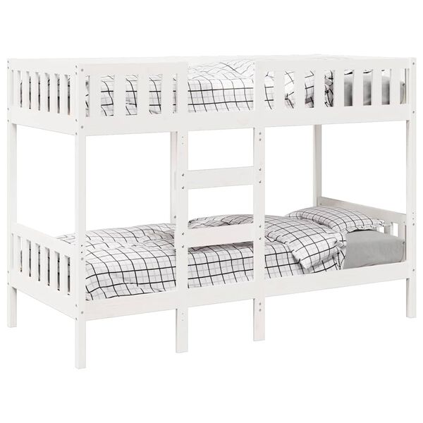 vidaXL Etagenbett Wei&szlig; 75x190 cm Massivholz Kiefer