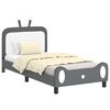 vidaXL Kinderbettgestell mit Kopfteil Hellgrau 80 x 200 cm PU