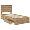 vidaXL Bettrahmen mit Kopfteil Artisan-Eiche 90 x 190 cm Holzwerkstoff