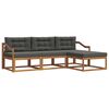 vidaXL Outdoor-Sofagarnitur 4 stk. Natur und Anthrazit