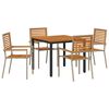 vidaXL Garten Essgruppe 5 pcs Beige 90 x 90 x 75 cm Poly-Rattan