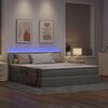 vidaXL Bett mit Stauraum und LED Hellgrau 160 x 200 cm Polyester