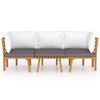 vidaXL 3-tlg. Garten-Lounge-Set mit Kissen Massivholz Akazie