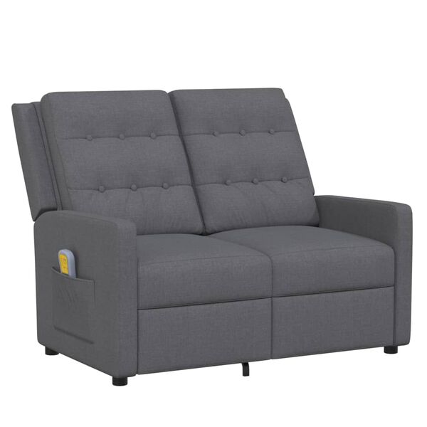 vidaXL 2-Sitzer Massagesessel Hellgrau Stoff