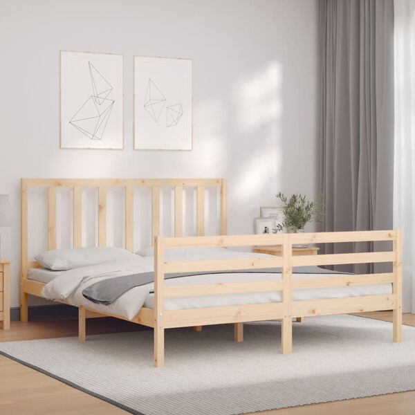 vidaXL Massivholzbett ohne Matratze 160x200 cm Kiefernholz