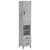 vidaXL Highboard Betongrau 34,5x34x180 cm Holzwerkstoff