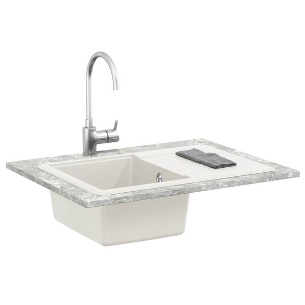 vidaXL Waschbecken Wei&szlig; 670 x 460 mm 80% Quarz und 20% Harz