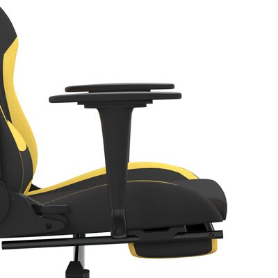 vidaXL Gaming-Stuhl mit Massage & Fußstütze Schwarz und Gelb Stoff