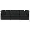 vidaXL Modulares Sofa mit Kissen Stoff Schwarz