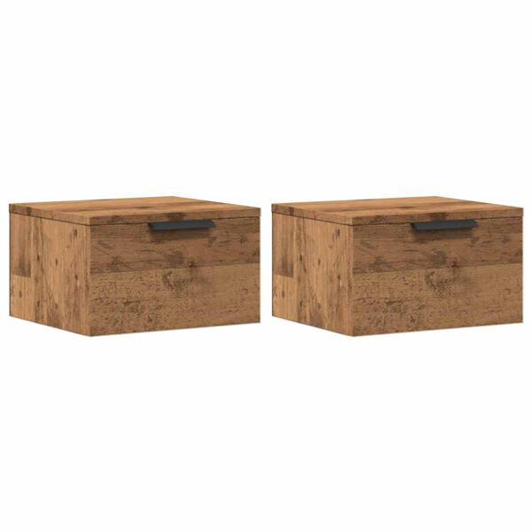 vidaXL Wand-Nachttische 2 Stk. Artisan-Eiche 34x30x20 cm