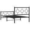 vidaXL Bettgestell mit Kopf- und Fu&szlig;teil Metall Schwarz 100x190 cm