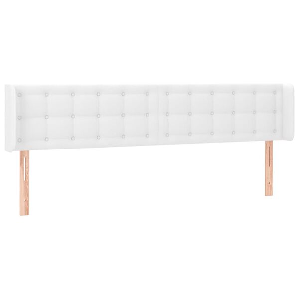 vidaXL Kopfteil mit Ohren Wei&szlig; 183x16x78/88 cm Kunstleder
