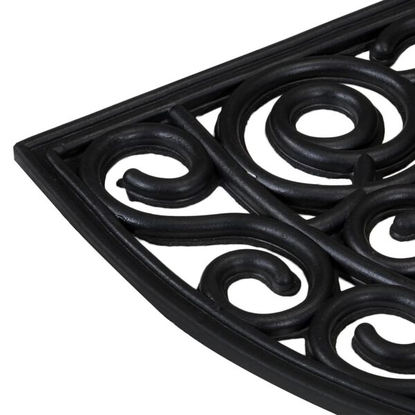 vidaXL Fu&szlig;matte Halbrund 45x75 cm Gummi