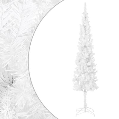 vidaXL Schlanker Weihnachtsbaum Weiß 210 cm
