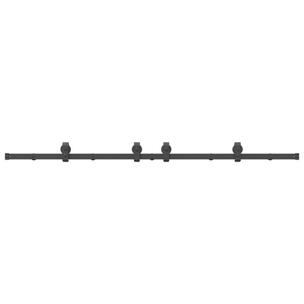 vidaXL Schiebet&uuml;rbeschlag-Set 200 cm Stahl Schwarz