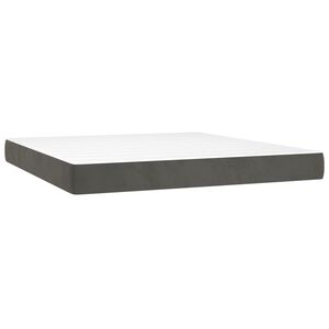 vidaXL Taschenfederkernmatratze Mittel Dunkelgrau 183x213x20 cm Samt