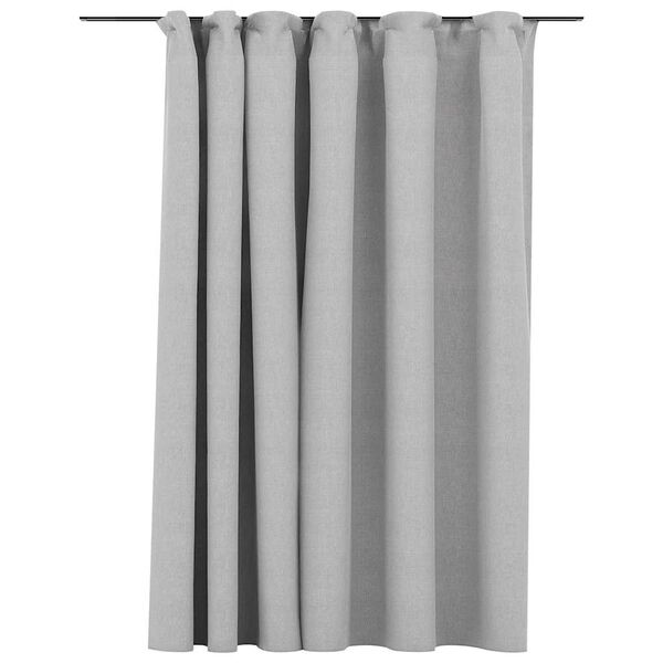 vidaXL Verdunkelungsvorhang mit Haken Leinenoptik Grau 290x245 cm