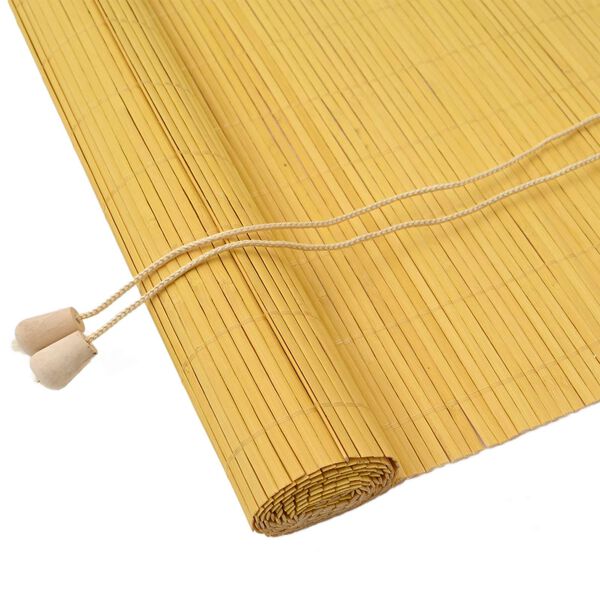 vidaXL Rollo mit Vorh&auml;ngen Gelb 150 x 160 cm Bambus