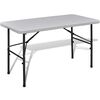vidaXL Gartentisch Klappbar 122 cm HDPE Wei&szlig;