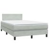 vidaXL Boxspringbett mit Matratze & LED Hellgrau 120x210 cm Samt