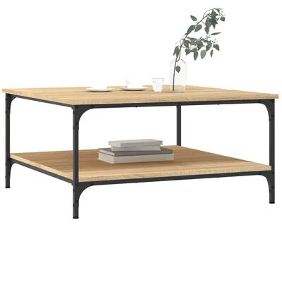 vidaXL Couchtisch Sonoma-Eiche 80x80x40 cm Holzwerkstoff