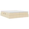 vidaXL Aufbewahrungsbett mit Matratze Creme 200 x 200 cm Polyester
