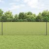 vidaXL Zaun mit Pfosten Grau 0,8 x 25 m Stahl und PVC