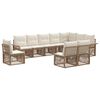 vidaXL Gartensofa-set 10 pcs Beige Poly-Rattan