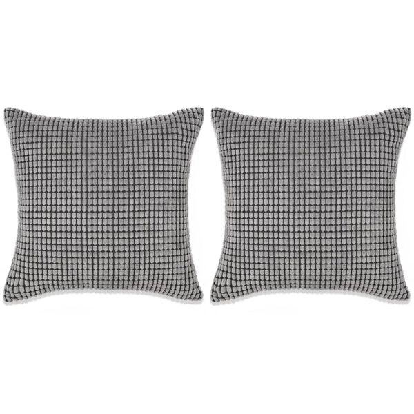 vidaXL Kissen-Set 2 Stk. Velours 45 x 45 cm Grau
