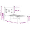 vidaXL Bettgestell mit Kopfteil Metall Schwarz 75x190 cm