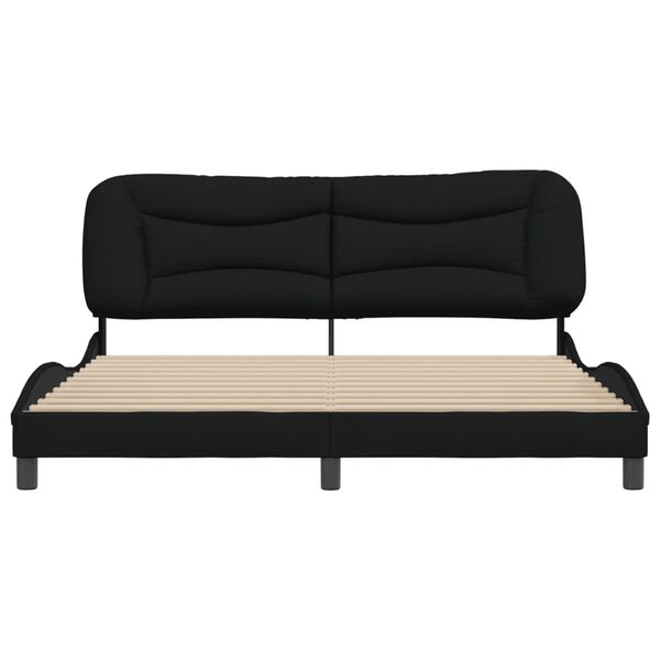 vidaXL Bettgestell ohne Matratze "Hvar" Schwarz 180x200 cm Stoff