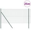 vidaXL Zaunpfosten Gr&uuml;n 25 x 1,4 m (19 x 19 mm Netz) Stahl und PVC