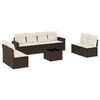 vidaXL 9-tlg. Garten-Sofagarnitur mit Kissen Braun Poly Rattan