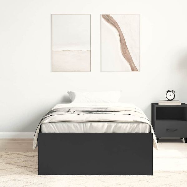 vidaXL Bettgestell Schwarz 90x190 cm