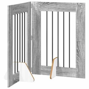 vidaXL Klappbares Hundetor mit St&auml;ndern 2 stk. Sonoma-Grau 120,5 cm