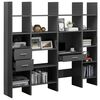 vidaXL 4-tlg. B&uuml;cherregal-Set Hochglanz-Grau Holzwerkstoff