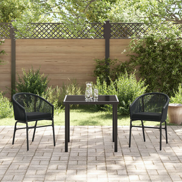 vidaXL Garten Essgruppe 7 pcs Braun Pulverbeschichteter Stahl