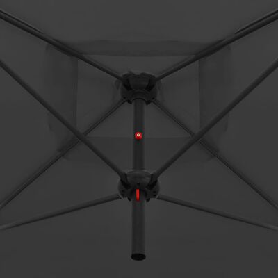vidaXL Doppelsonnenschirm mit Stahlmast 250×250 cm Anthrazit